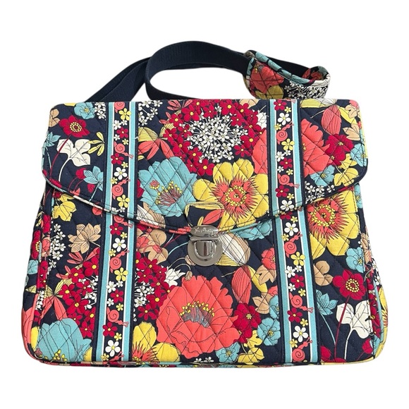 Vera Bradley Briefcase Happy Snails Retired 2011 14x12 Messenger Style Large - Picture 2 of 14